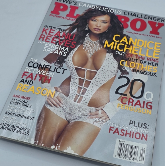 Playboy Magazine April 2006 Candice Michelle WWE Cover Issue - Picture 2 of 7